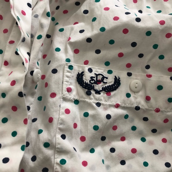 Vintage Polka Dot Pin Up button down shirt top z - Picture 6 of 7